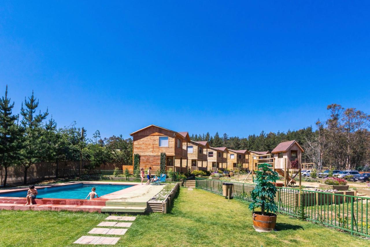 Cabana En Tunquen Con Parrilla, Fogon, Piscina Y Bosque المظهر الخارجي الصورة