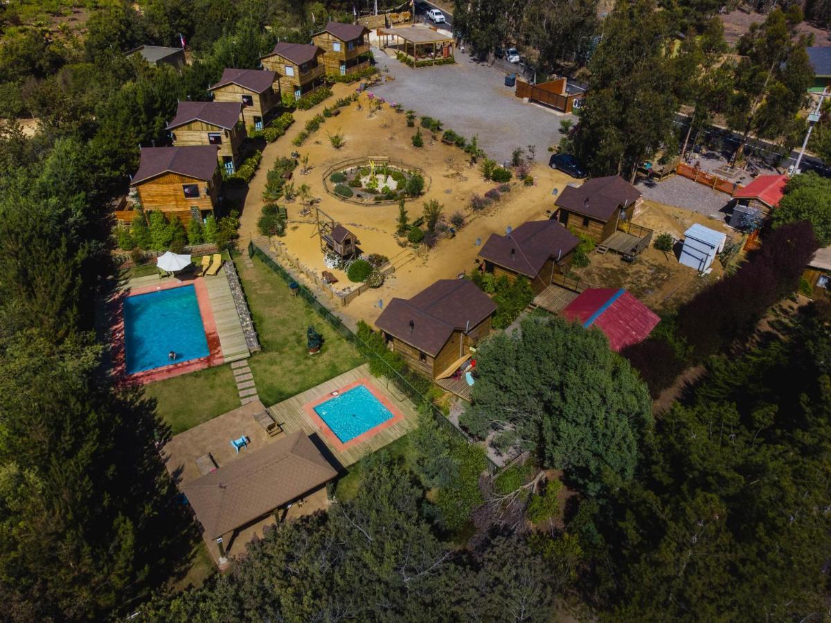 Cabana En Tunquen Con Parrilla, Fogon, Piscina Y Bosque المظهر الخارجي الصورة
