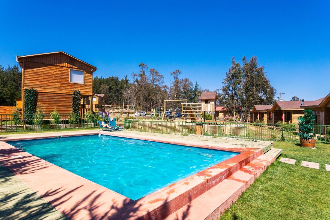 Cabana En Tunquen Con Parrilla, Fogon, Piscina Y Bosque المظهر الخارجي الصورة