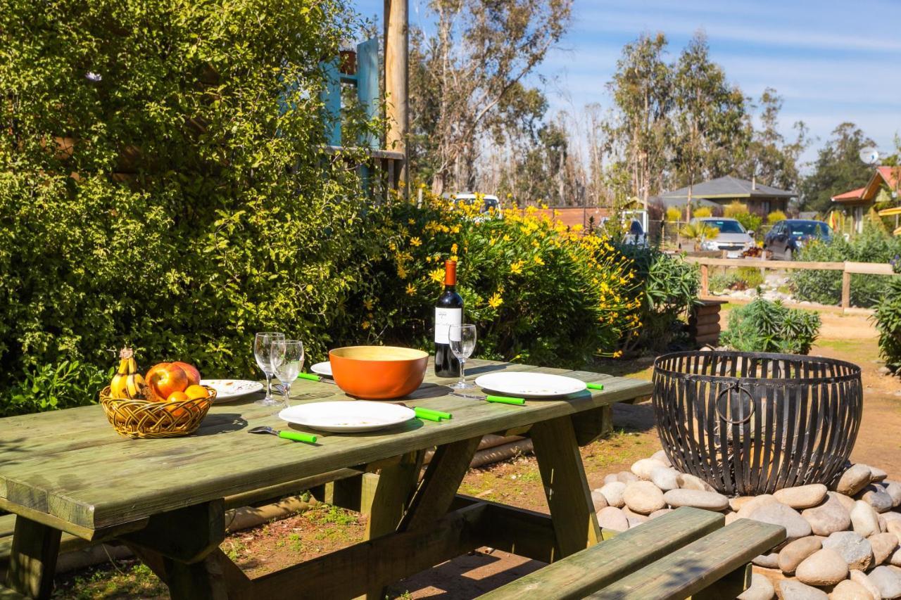 Cabana En Tunquen Con Parrilla, Fogon, Piscina Y Bosque المظهر الخارجي الصورة